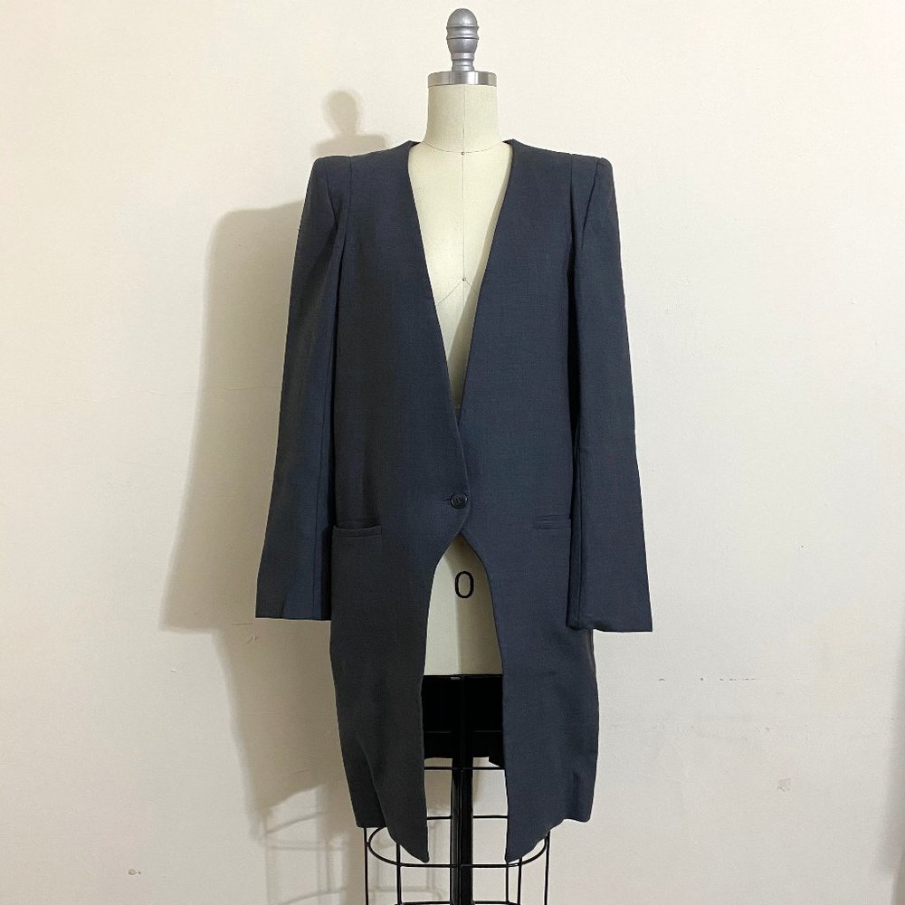 VANESSA BRUNO Gray Longline Wool Jaket/Coat